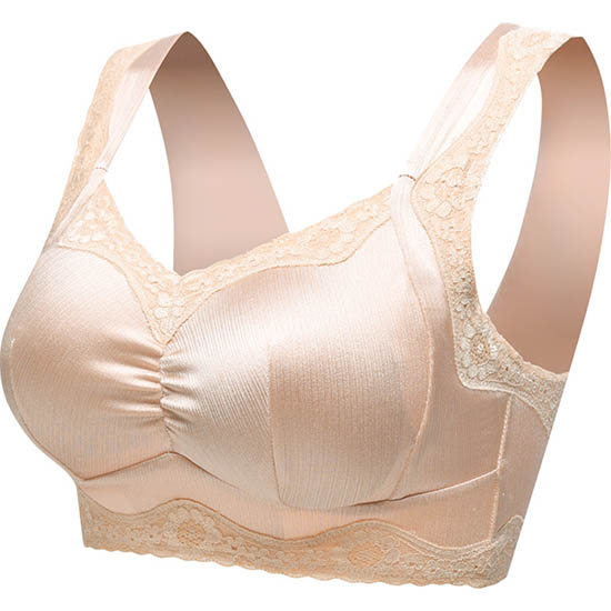 Wide Strap Leisure Skin Color Bras with Silicone Breast Forms Super X